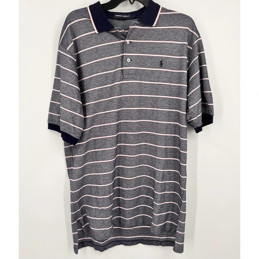 Polo Ralph Lauren Golf Polo Shirt Mens‎ Large Multicolored Striped Vintage 1990s